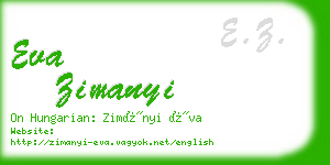 eva zimanyi business card